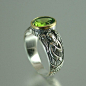 Guardian Angels silver 14K ring with Peridot@北坤人素材