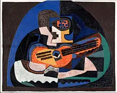 吉他和酒杯 Pablo Picasso 毕加索 装饰画 客厅书房卧室酒吧餐厅-淘宝网