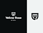 Yellow Rose Steel yellow rose yellow fabrication steel line abstract flower badge letter y construction monoline logomark mark logo