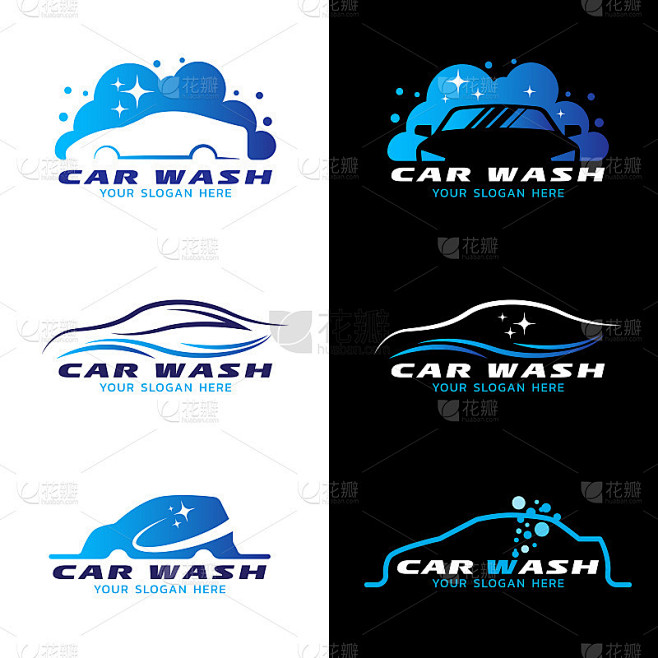 洗车服务标识向量集设计