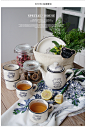 北欧简约茶具 创意咖啡杯套装陶瓷下午茶1壶4杯奶白色英式复古