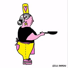 法国插画家Cécile Dormeau以一种诙谐幽默的手法描绘了当下社会中女人们的奇怪现象，她所绘制的gif让你觉得真实、调皮、率直，也会让人觉得好笑和轻松，忍不住说一句“这就是我身边的女人呐”。#插画狂想#   ​​​​
