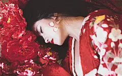 妖艳古装红衣美女性感写真壁纸