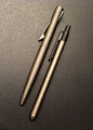 Matte Bronze Duo: PIERRE CARDIN Bordeaus ballpoint & LIVEWORK Convex mechanical pencil