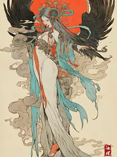 昔日人间妖艳子， 化身精卫展翅蓬 - 小红书