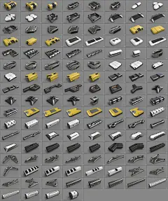 Hard Surface Kitbash Library 2 - Panels/Vents/Hinges/Latches, Mark Van Haitsma : In my continuous effort to have more kitbash pieces to aid in my personal projects, here are my latest libraries.&lt;br/&gt;Also up for sale here:&lt;br/&gt;&lt;a class=&quot