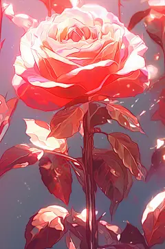 AI数字艺术情人节玫瑰花卉花朵植物插画
