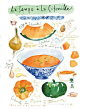 Kitchen art, Pumpkin soup recipe poster, Food print, Watercolor vegetable illustration, 8X10 Home decor, Orange, French cooking on Etsy, $30.00