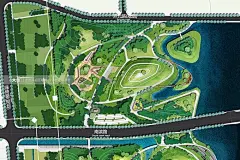 2023PS小清新公园景观彩平图ps免扣素材竞赛风现代公园彩平ps素材-花瓣网
