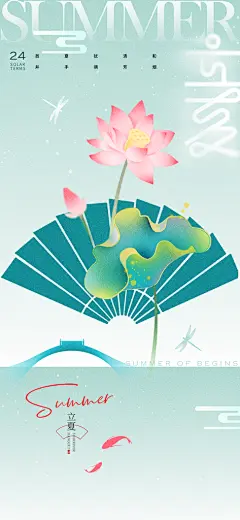 中国传统节气立夏手机海报