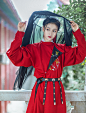 曼珠沙华:洛华 原创汉服 唐制改良圆领袍 彼岸花蝴蝶云纹-tmall.com天猫