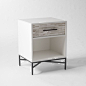 Wood Tiled Nightstand modern nightstands and bedside tables
