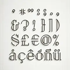 一组线条优美的英文字体及数字符号设计(2)