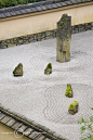 Sand and Stone Garden. Gardens of raked sand (or gravel) and stone are referred to as karesansui (literally, “dry landscape”) gardens. This style was developed in Japan in the later Kamakura period (1185–1333). (Photo by David Cobb) #portlandjapanesegarde