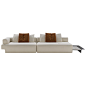 Off-White sofa with White Porcelain Tile Sidetable -  Hannah sofa For Sale