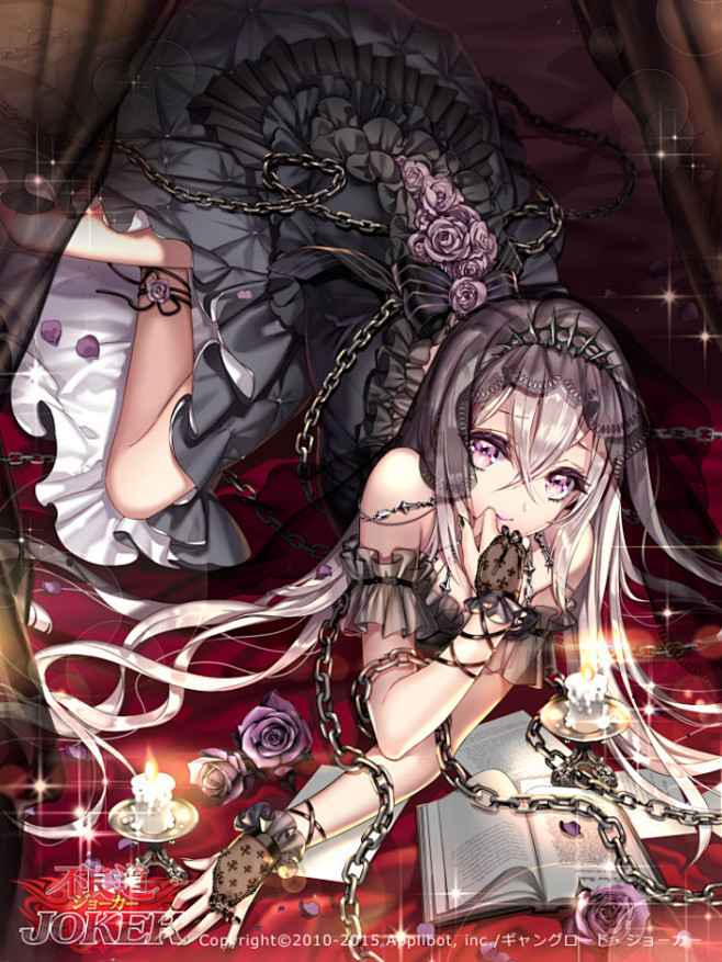 妖娆铁链动漫少女银发