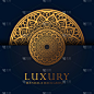 Luxury ornamental mandala design background in gol
