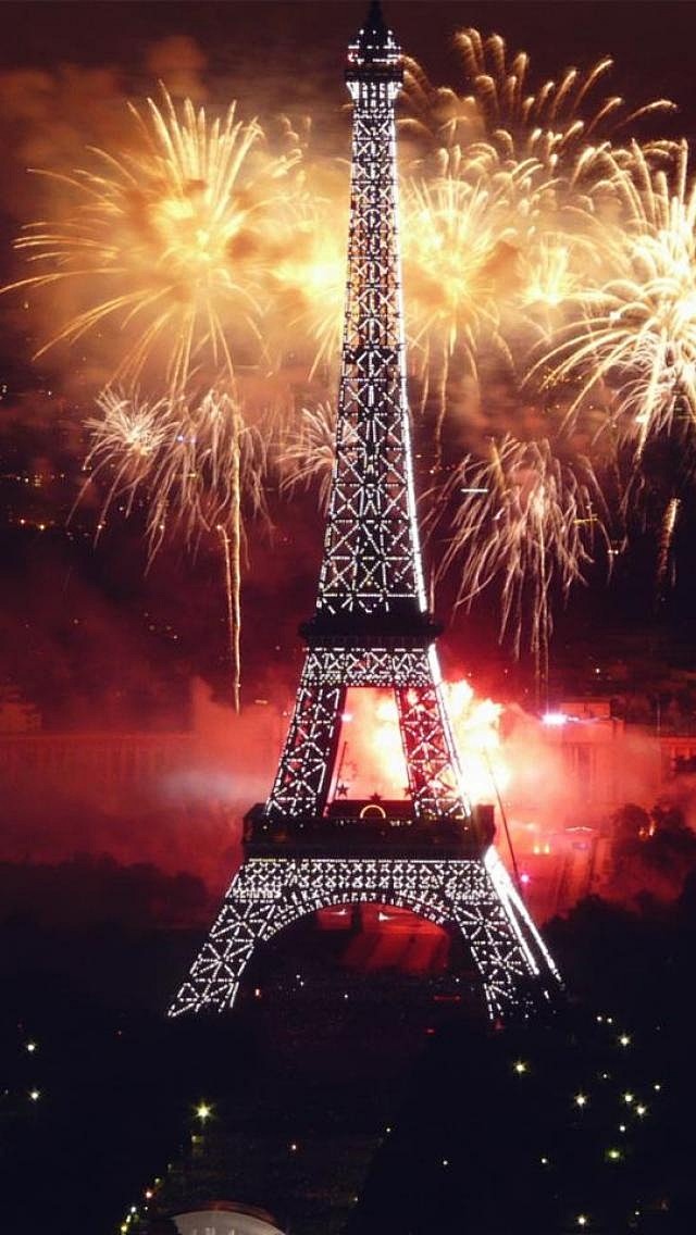 烟花，巴黎埃菲尔铁塔，巴黎，法国