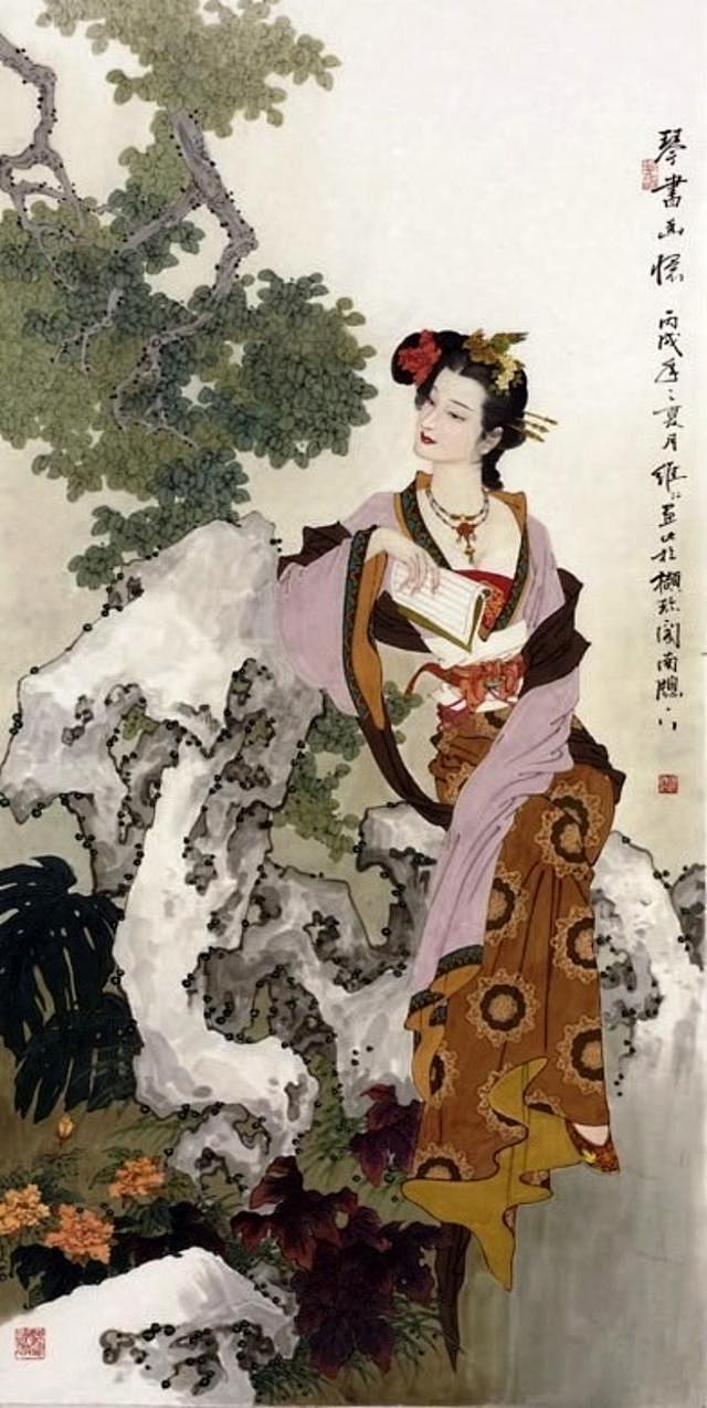 著名国画家连环画家项维仁和他的工笔重彩仕女画