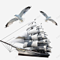 帆船海鸥高清素材 免费下载 页面网页 平面电商 创意素材 png素材