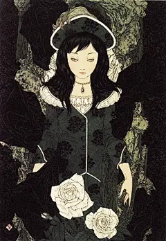 日本插画家 山本タカト /Takato Yamamoto 是日本平成浮世绘师。他将“浮世绘波普风格”进一步发展成为“平成唯美主义”独特的绘画风格，暗黑中的唯美主义