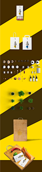 餐饮品牌视觉形象VI设计贴图模板PSD效果图 手提袋 摆件 植物 卡片