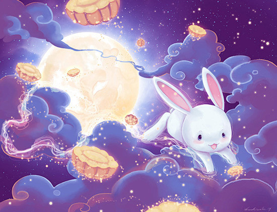 中秋节到了，月兔送月饼了