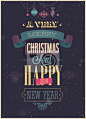 Vintage Christmas Poster. Vector illustration._Yestone