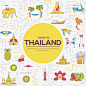 泰国风情高清素材 佛像 佛寺 大象 小伞 手绘 旅游 椰树 泰国 元素 免抠png 设计图片 免费下载