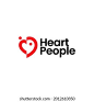 love heart people family human care logo vector icon illustration 库存矢量图