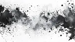 水墨背景 | 图源免费原图 |Art Abstract grain black and white watercolor dot blot painting . Copy space grunge texture horizontal background.
