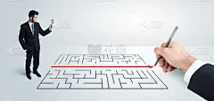 商人看迷宫手绘解决方案