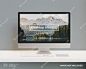 Desktop mockup front view Free Psd