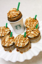 Starbucks inspired cup cake. These look absolutely delicious. #delicious #yum #yummy #starbucks #cupcake #coffee