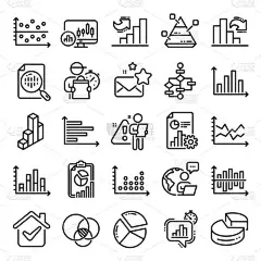 图表和图表是线条图标.报告,三维图表,方框图和点点图线形图标.趋势图、金字塔图和派图报告符号。演示信
