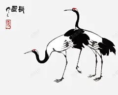 写意丹顶鹤 元素 免抠png 设计图片 免费下载 页面网页 平面电商 创意素材