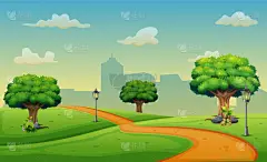风景,路,动画片,伦敦城,草坪,交通,环境,云,巴黎地铁,植物群