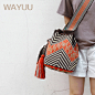 【单股大号更新】Wayuu哥伦比亚手工编织单肩斜跨水桶包现货包邮-淘宝网