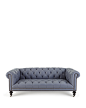 Old Hickory Tannery Morgan Periwinkle Tufted Leather Sofa