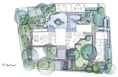 陂塘饮犊采集到庭院平面