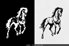 240款暗黑邪恶恐怖潮流复古像素马赛克低保真插图插画ai设计素材