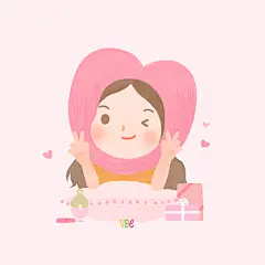 #voe##小海湾插画商店#甜甜的一个wink等待查收~可爱头像