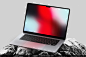6款工业风苹果MacBook笔记本电脑ui设计作品展示效果图ps样机素材