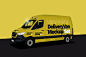 箱式汽车车身贴图展示模版 Ultra Realistic Delivery Van Mockup Set #001 :  