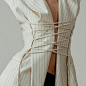 Trying to change up your striped blouse? Try one for spring that laces up. Let Daily Dress Me help you find the perfect outfit for whatever the weather! dailydressme.com/