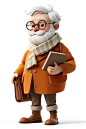 Premium Photo | Detailed character design of professor in 3d pixar style