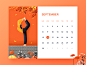 September banner ui desk calendar illustration