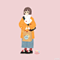 【插画师麻呔的小清新日系穿搭插画作品】