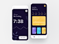 睡眠跟踪器app概念颜色梯度卡跟踪跟踪器睡觉最小平的仪表板例证设计app ux ui