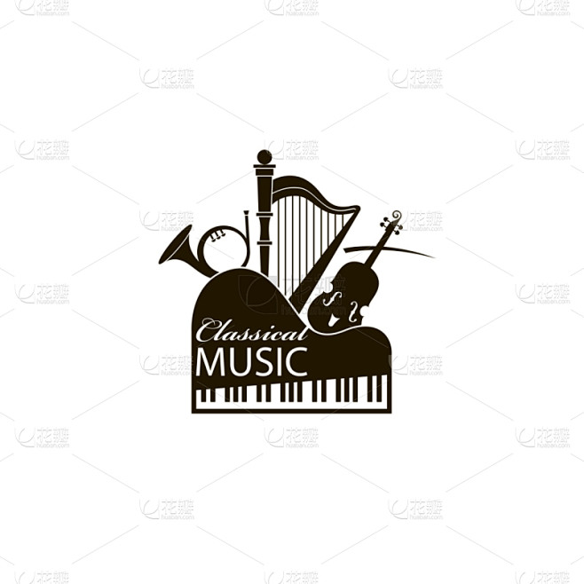 古典音乐会,管弦乐队,背景分离,绘画插图,进行中,音符,七弦琴,录音设备,小提琴,音乐
